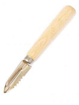 Овощечистка-экономка с деревянной ручкой, 14,5 см